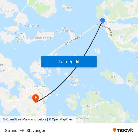 Strand to Stavanger map