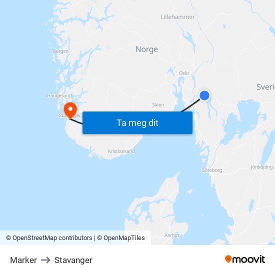 Marker to Stavanger map