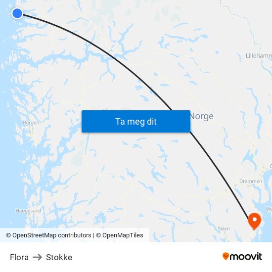 Flora to Stokke map