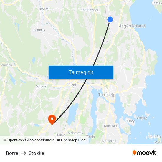 Borre to Stokke map