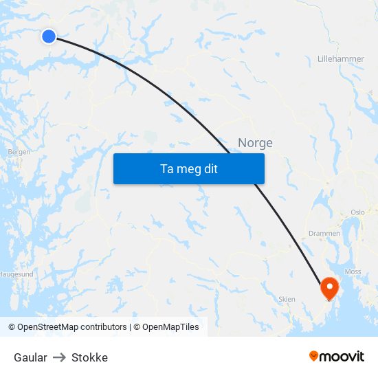 Gaular to Stokke map