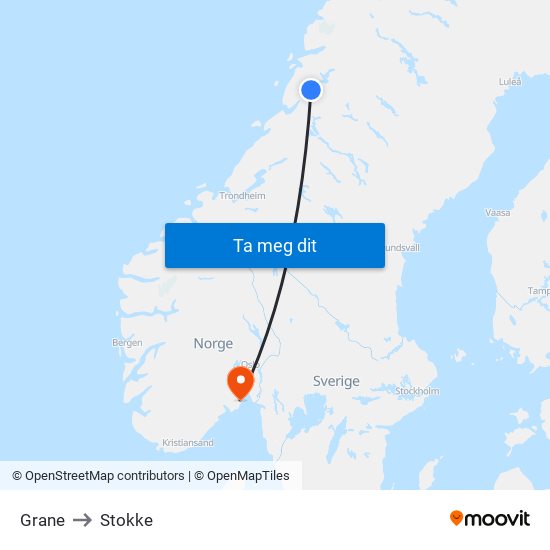 Grane to Stokke map