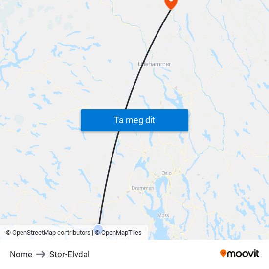 Nome to Stor-Elvdal map