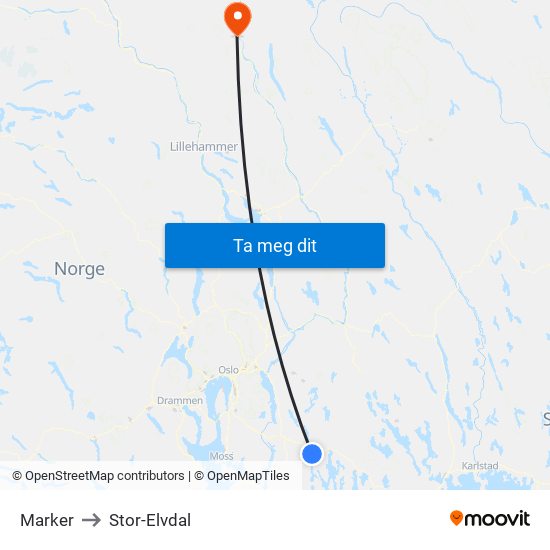 Marker to Stor-Elvdal map