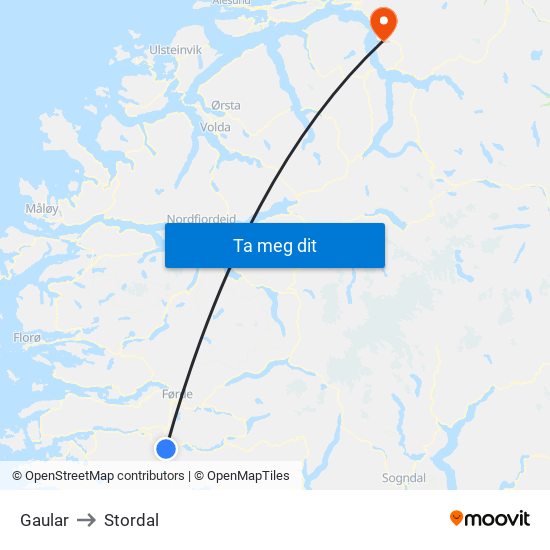 Gaular to Stordal map