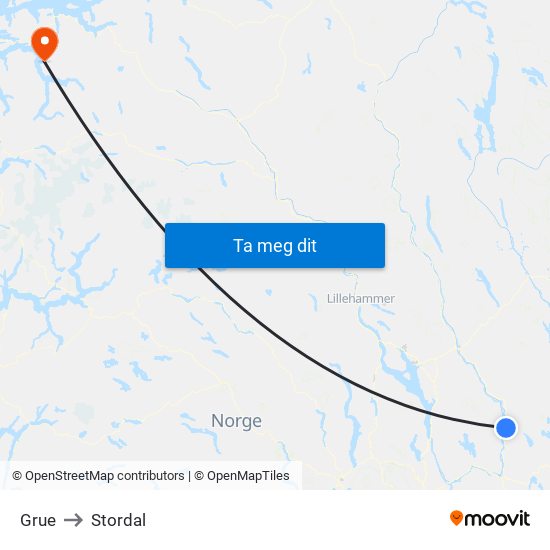 Grue to Stordal map