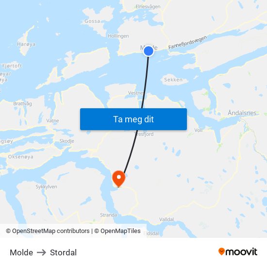 Molde to Stordal map