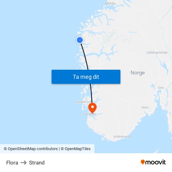 Flora to Strand map