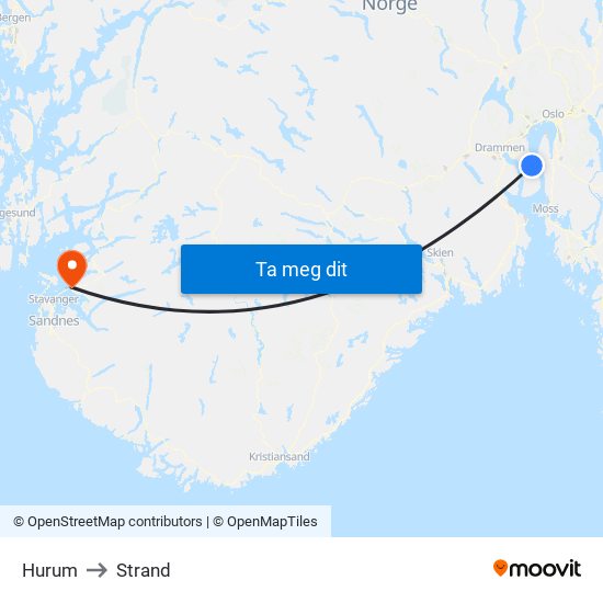 Hurum to Strand map