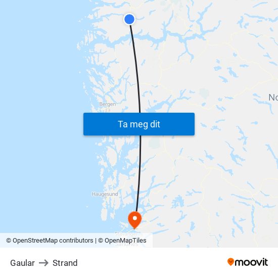 Gaular to Strand map