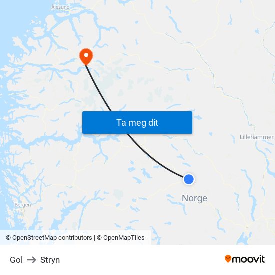 Gol to Stryn map