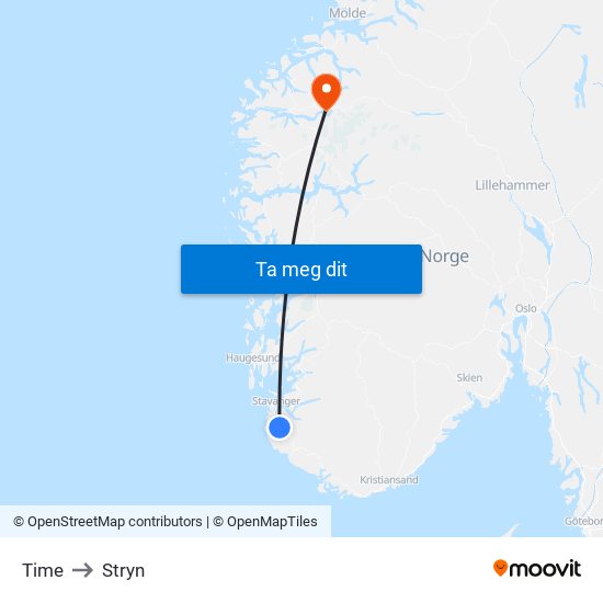 Time to Stryn map