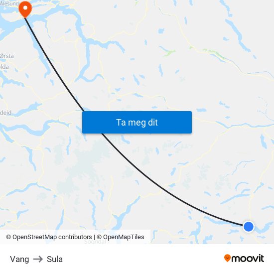 Vang to Sula map