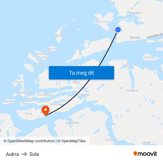 Aukra to Sula map