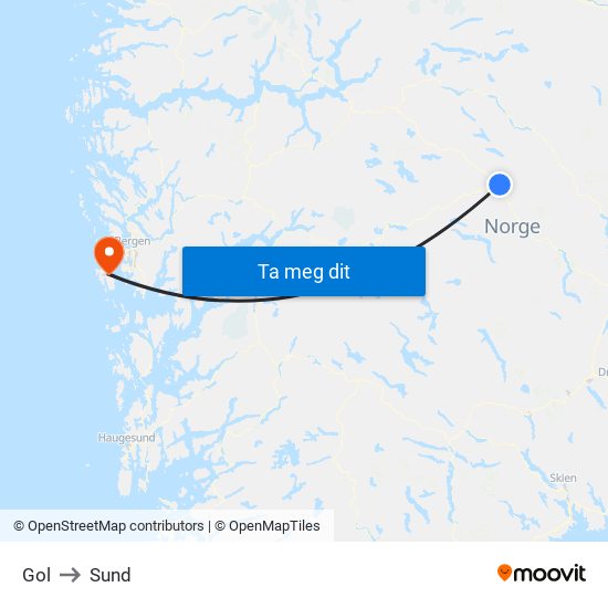 Gol to Sund map