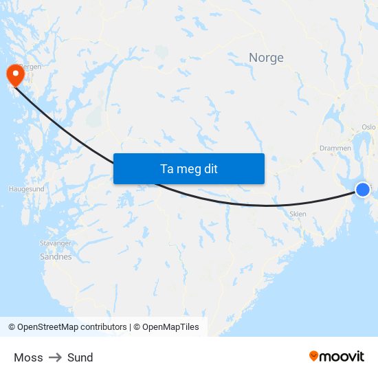 Moss to Sund map