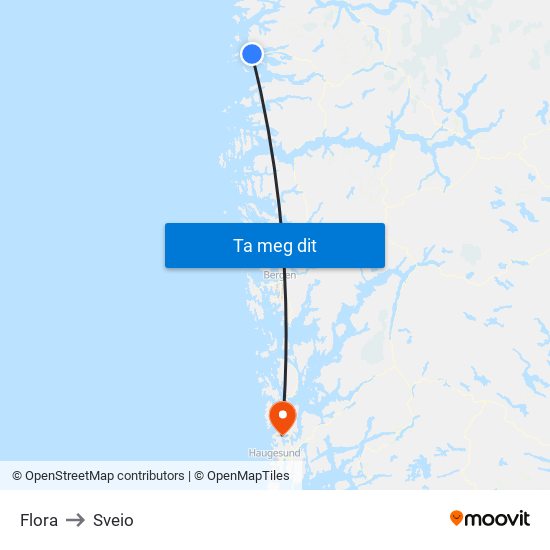 Flora to Sveio map