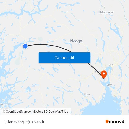Ullensvang to Svelvik map