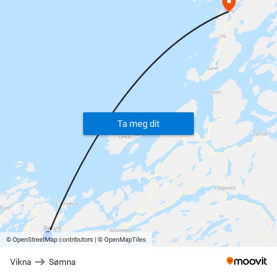 Vikna to Sømna map