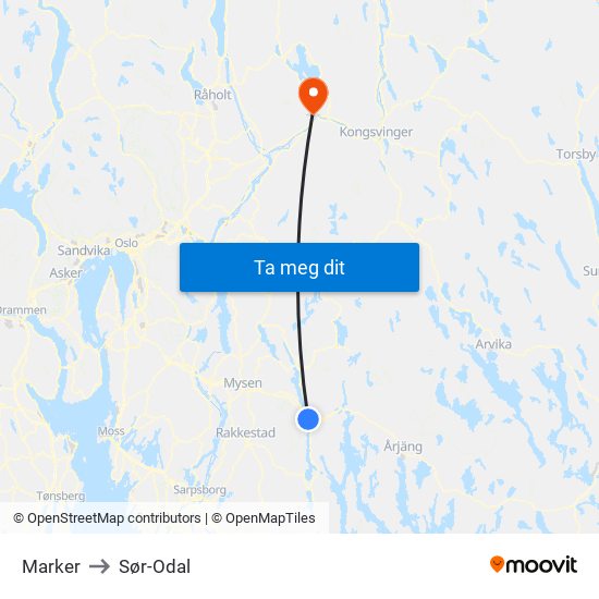 Marker to Sør-Odal map