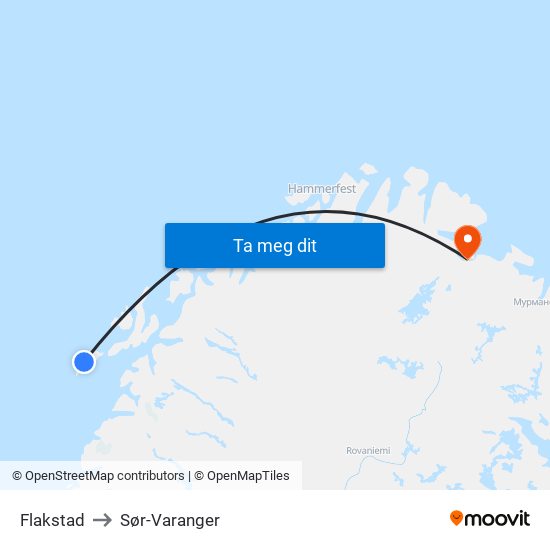 Flakstad to Sør-Varanger map