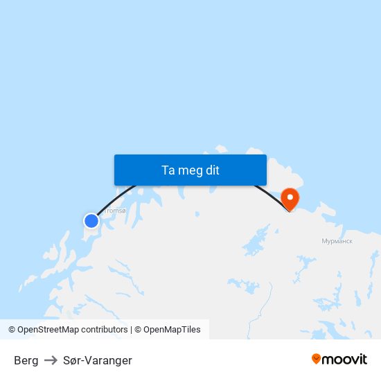 Berg to Sør-Varanger map