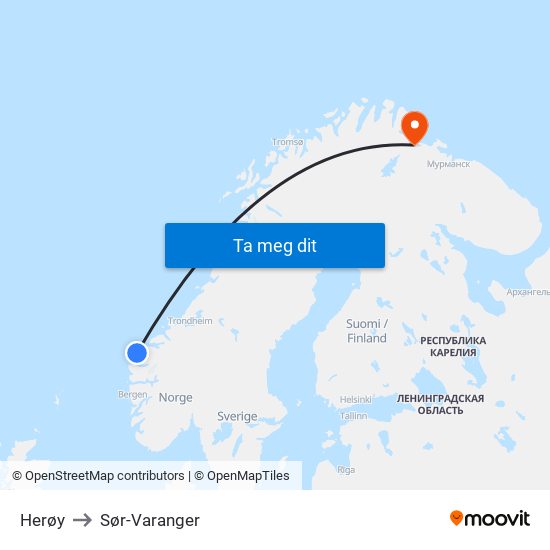 Herøy to Sør-Varanger map