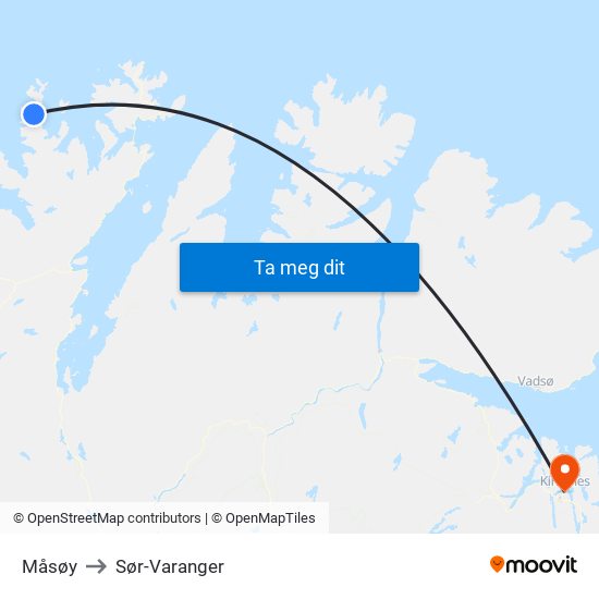 Måsøy to Sør-Varanger map