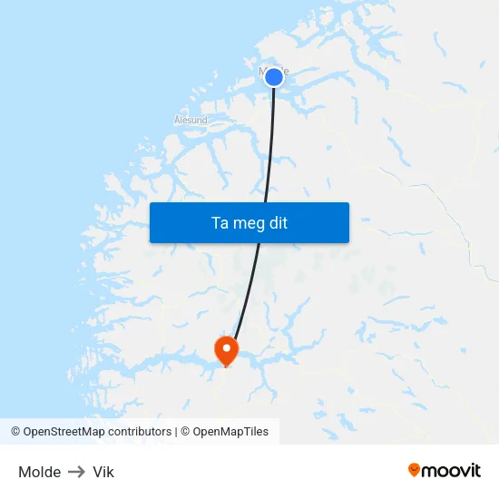 Molde to Vik map