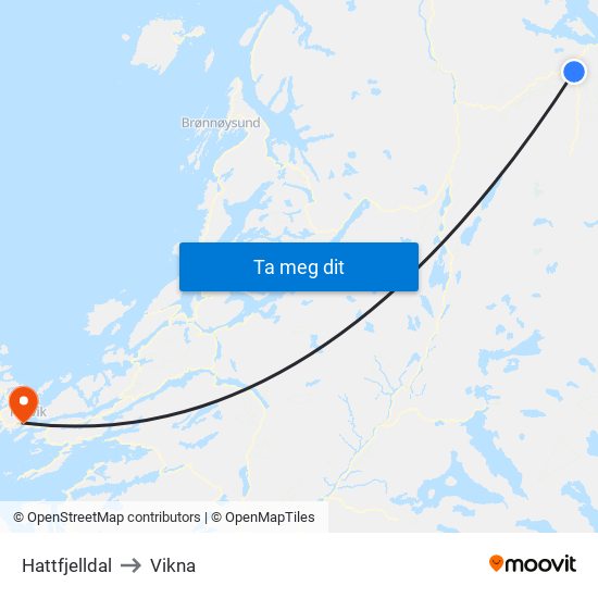 Hattfjelldal to Vikna map