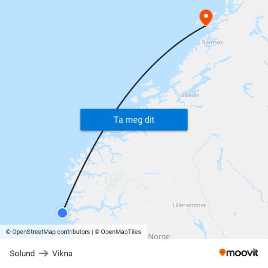 Solund to Vikna map