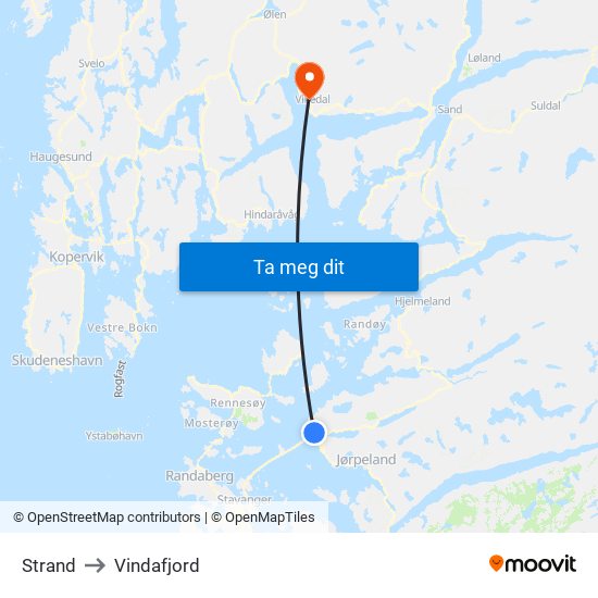 Strand to Vindafjord map
