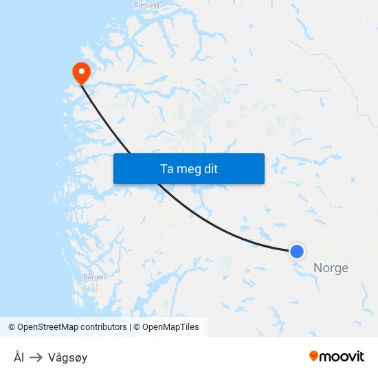 Ål to Vågsøy map
