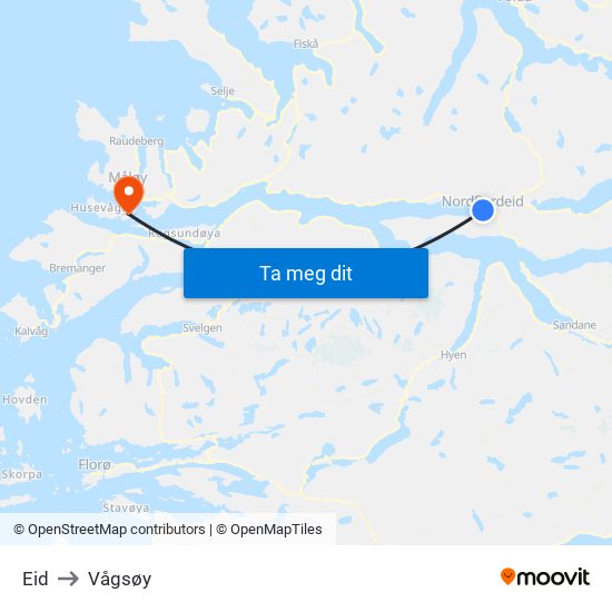 Eid to Vågsøy map