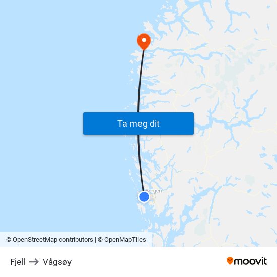 Fjell to Vågsøy map