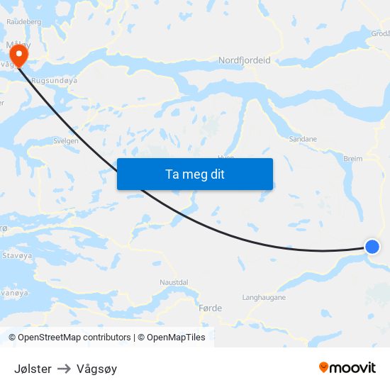 Jølster to Vågsøy map