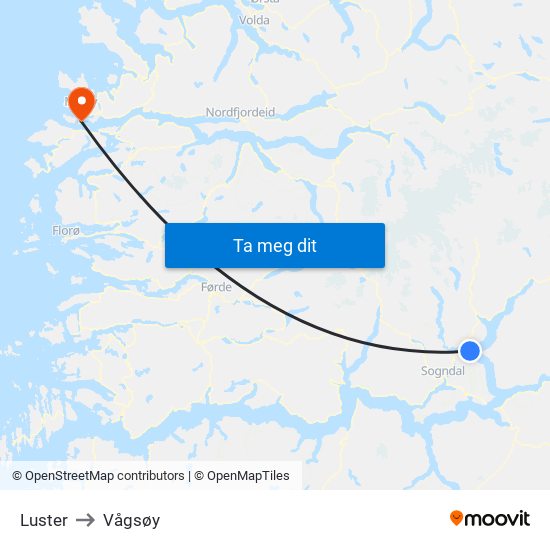 Luster to Vågsøy map