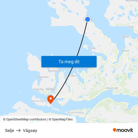 Selje to Vågsøy map