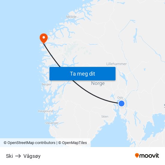 Ski to Vågsøy map