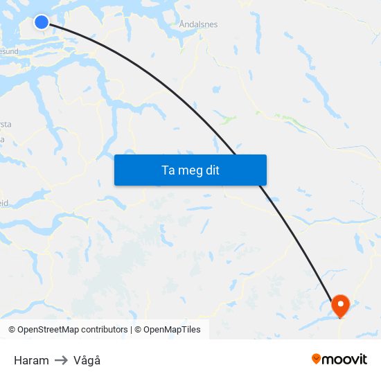 Haram to Vågå map