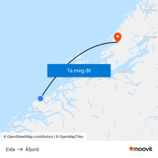 Eide to Åfjord map