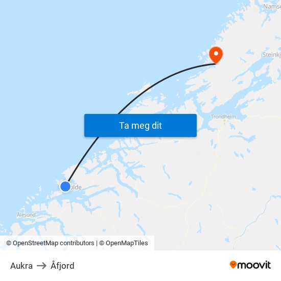 Aukra to Åfjord map