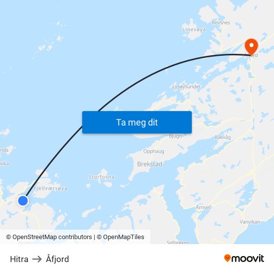 Hitra to Åfjord map
