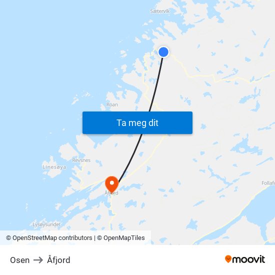 Osen to Åfjord map