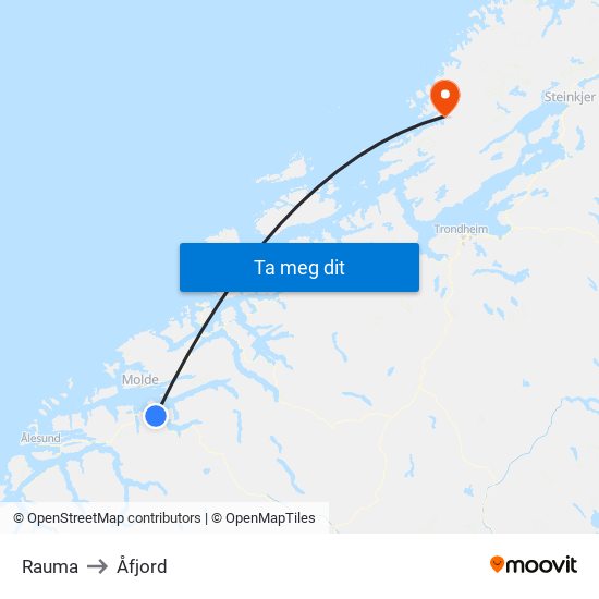 Rauma to Åfjord map