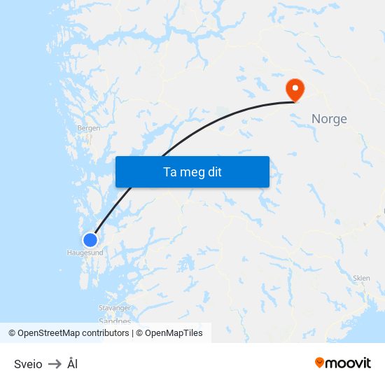 Sveio to Ål map