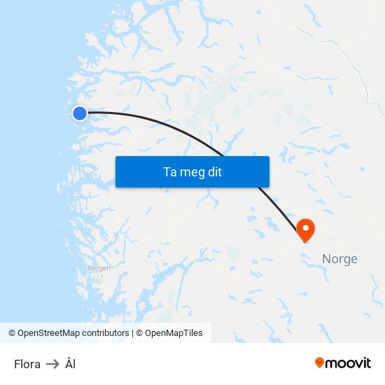 Flora to Ål map