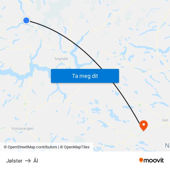 Jølster to Ål map