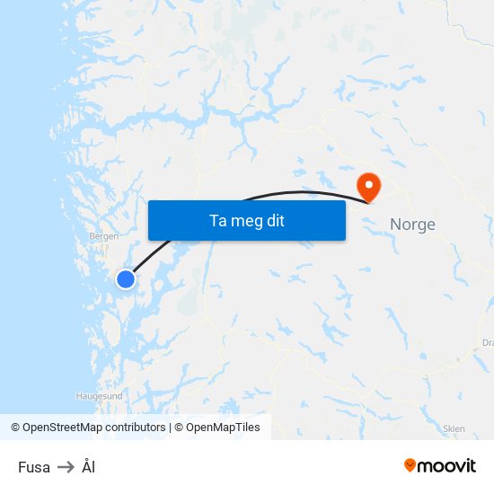 Fusa to Ål map