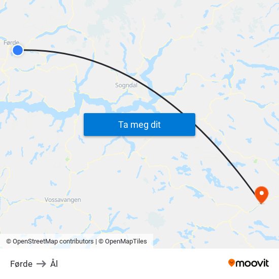 Førde to Ål map